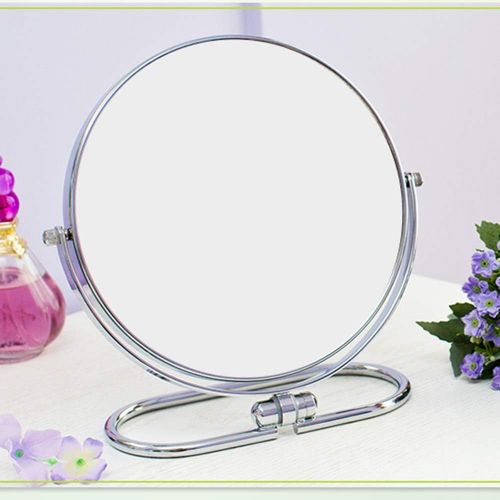  WUDHAO Vanity Mirror,Makeup Mirror Makeup Mirror Double Sided 3X Magnifying Table Mirror Round Rotary Desk Mirror 6-8-Inch Dressing Mirror with Lights Wall Mounted (Size : 6 inch: