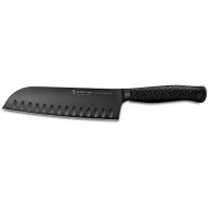 [아마존베스트]WUESTHOF Santoku Performer (1061231317) 17 cm Blade, DLC Coating, Serrated Edge, Professional Chefs Knife, Rustproof, Extremely Sharp, Black Knife