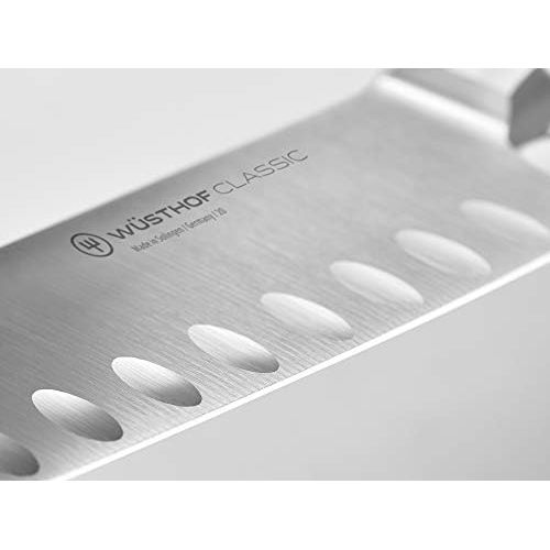  [아마존베스트]WUESTHOF Santoku with Knobs Classic White (1040231314) 5.5 Blade Stainless Steel Super Sharp Japanese Chefs Knife Sushi Knife White Handle
