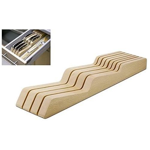  [아마존베스트]Wuesthof 7 Drawer Insert for 7 Knives (7270) Made of High Quality Beech for Kitchen Knives with a Blade Length of up to 23 cm, 4 Small Knives, 3 Large Knives