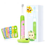 WUHX Inductive Charging Electric Toothbrush Smart Rechargeable Electric Toothbrush IPX7 Waterproof with 8 Stickers Toothbrush Wall Mount for Kids