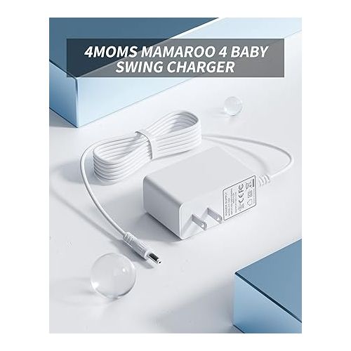 12V 3A for 4moms Mamaroo Power Cord Compatible with 4moms mamaRoo 2/4, for 2015 mamaRoo Infant Seat, Rockaroo Baby Swing Charger Cord