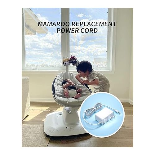  12V 3A for 4moms Mamaroo Power Cord Compatible with 4moms mamaRoo 2/4, for 2015 mamaRoo Infant Seat, Rockaroo Baby Swing Charger Cord