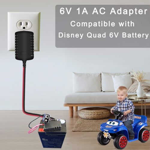  WUKUR 6V Charger for Disney Pacific Cycle Kids Ride On Car, Compatible with Disney Quad Pacific Cycle Marvel Avenger Good Dinosaur Princess Fairies Minnie Mouse Frozen CAR McQueen Kids T