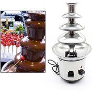 [아마존베스트]WUPYI 4-Tier Chocolate Fondue Fountain,Commercial Stainless Steel Chocolate Cheese Melting Machine 110V 170W,Max Capacity 1KG,for Party,Restaurant,Wedding