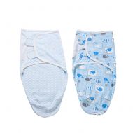WUYEA 2pcs Newborn Baby Wrap Swaddle Blanket Baby Sleeping Bag Anti-Kick Cotton Towel Wrapped Blanket Silkworm Cocoon Style