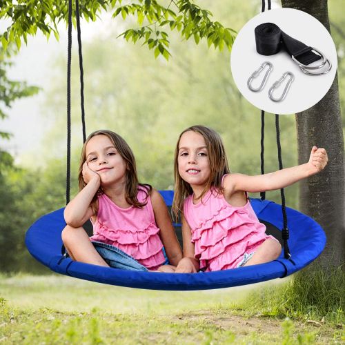  [아마존베스트]WONDERVIEW Tree Swing, Outdoor Swing with Hanging Strap Kit, 40 Inch Diameter 600lb Weight Capacity, Great for Playground Swing, Backyard and Playroom