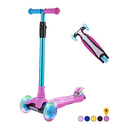  WV WONDER VIEW Kick Scooter Kids Scooter 3 Wheel Scooter, 4 Height Adjustable Pu Wheels Extra Wide Deck Best Gifts for Kids, Boys Girls