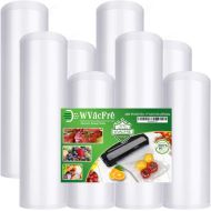 WVacFre 8 Pack 8x20(4Rolls) and 11x20(4Rolls) 4mil Food Saver Vacuum Sealer Bags Rolls with BPA Free,Heavy Duty,Great for Food Vac Storage or Sous Vide Cooking