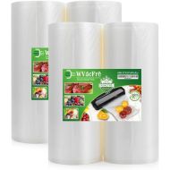 Premium!! WVacFre 4Pack 8X50 (Total 200 Feet) 4mil Food Saver Vacuum Sealer Bags Rolls with Commercial Grade,BPA Free,Heavy Duty,Great for Food Vac Storage or Sous Vide Cooking