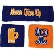 WWE John Cena Headband Wristband Sweatband Set Choice of Color-Blue/Orange