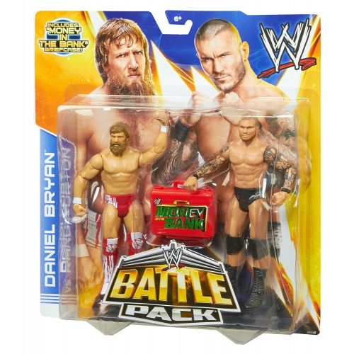 더블유더블유이 WWE Battle Pack: Daniel Bryan vs. Randy Orton Action Figure with MITB Briefcase Figure (2-Pack)