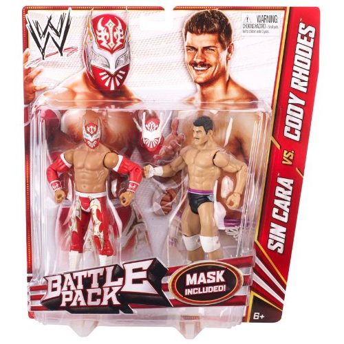 더블유더블유이 WWE Battle Pack Sin Cara vs. Cody Rhodes Action Figure, 2-Pack