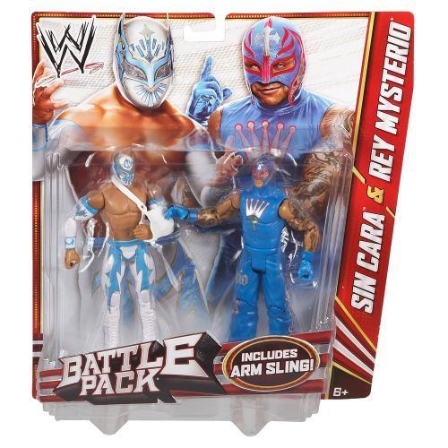 더블유더블유이 WWE Battle Pack Sin Cara vs. Rey Mysterio Action Figure, 2-Pack