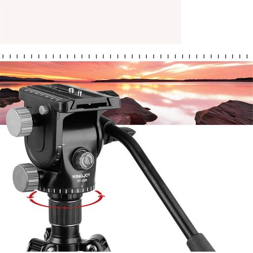  WWGG Aluminum Alloy Fluid Tractor Hydraulic Head Three-Dimensional Tripod Head 360 Degree Panoramic Photography and Bird Watching
