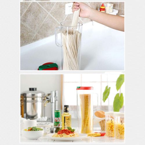  WWJHH-Food storage box Kitchen Storage Box Food Storage Container - -Plastic Transparent Handle Noodle Jar - Good Sealing -/Temperature Resistance 1.6 L