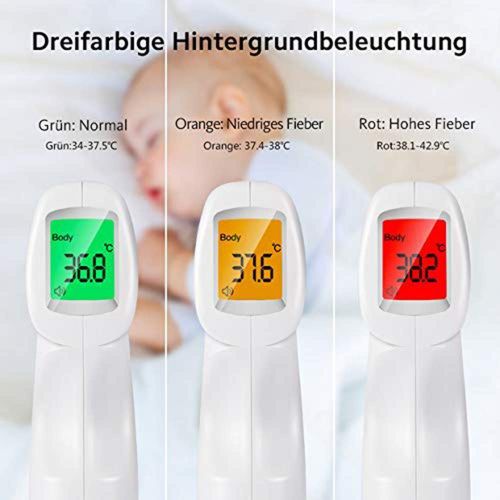  WWSUNNY Stirn Thermometer Fieberthermometer fuer Sauglinge, Kinder und Erwachsene 3 IN 1 Infrarot-Thermometer Profi fuer den Koerper