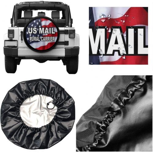  WWT Us Mail Rural Carrier Spare Tire Cover Waterproof Dust-Proof for Jeep,Trailer,RV,SUV,Truck and Other Vehicles