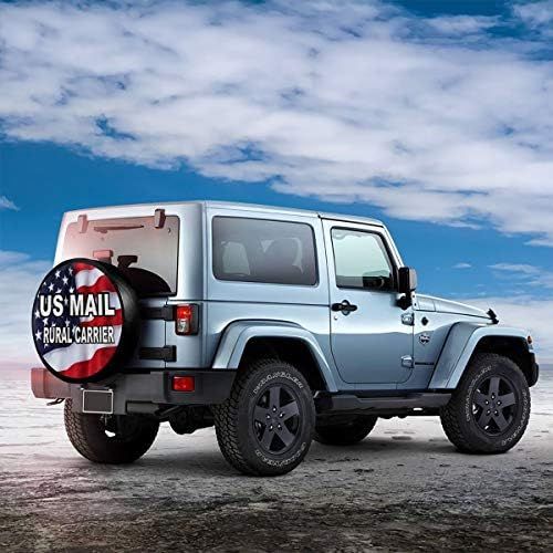  WWT Us Mail Rural Carrier Spare Tire Cover Waterproof Dust-Proof for Jeep,Trailer,RV,SUV,Truck and Other Vehicles