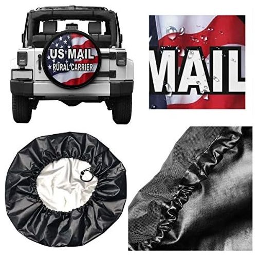  WWT Us Mail Rural Carrier Spare Tire Cover Waterproof Dust-Proof for Jeep,Trailer,RV,SUV,Truck and Other Vehicles