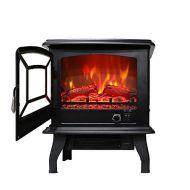 WWX 1400W Electric Fireplace Heater FreeStanding Fire Flame Stove Knod Adjust 68-95℉