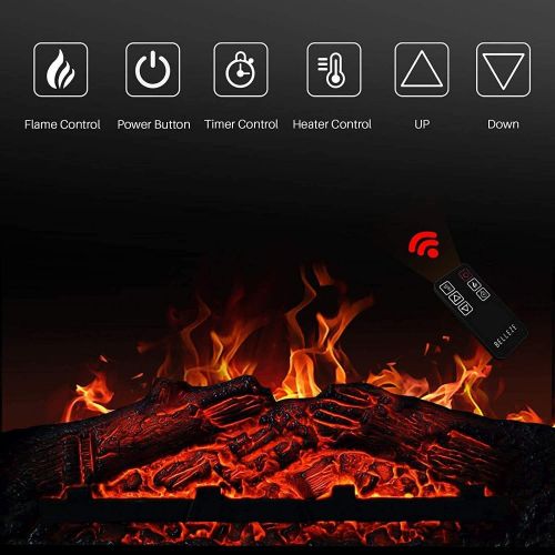  WWX 18 Embedded Electric Fireplace Insert Remote Heater Adjustable Flame 1400W