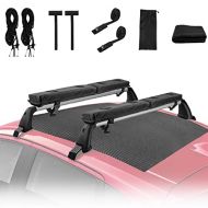 WWahuayuan Universal Car Soft Roof Rack Pads Luggage Carrier System for Kayak Surfboard SUV Canoe, Universal Surfboard Racks for Car Include Tie-Down Straps, Block Surf Racks