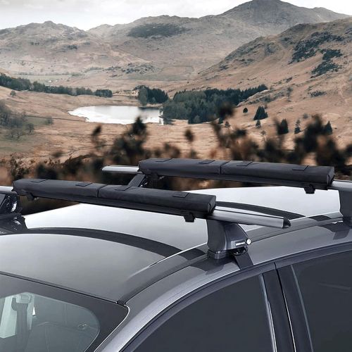 WWahuayuan Universal Car Soft Roof Rack Pads Luggage Carrier System for Kayak Surfboard SUV Canoe, Universal Surfboard Racks for Car Include Tie-Down Straps, Block Surf Racks