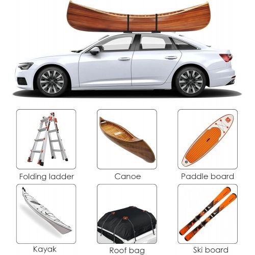  WWahuayuan Universal Car Soft Roof Rack Pads Luggage Carrier System for Kayak Surfboard SUV Canoe, Universal Surfboard Racks for Car Include Tie-Down Straps, Block Surf Racks