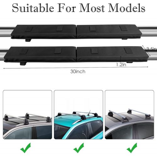  WWahuayuan Universal Car Soft Roof Rack Pads Luggage Carrier System for Kayak Surfboard SUV Canoe, Universal Surfboard Racks for Car Include Tie-Down Straps, Block Surf Racks