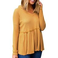 WWricotta Fashion Womens Casual Loose Long Sleeve Pullover Hoodie Sweater Blouse Tops (,)