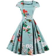 WWricotta Schuhe WWricotta Fashion Women Plus Size Short Sleeve Floral Print Party Vintage Swing Dress