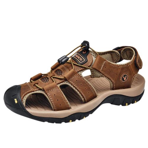  WWricotta Schuhe WWricotta Outdoor Mens Leather Flats Casual Beach Athletic Shoes Breathable Sport Sandals