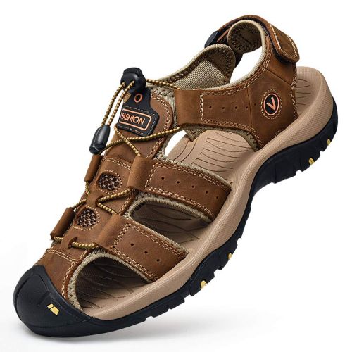  WWricotta Schuhe WWricotta Outdoor Mens Leather Flats Casual Beach Athletic Shoes Breathable Sport Sandals