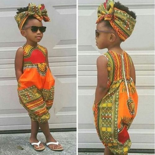  WWricotta Schuhe WWricotta Toddler Kids Baby Girl Outfits Clothes African Print Sleeveless Romper Jumpsuit