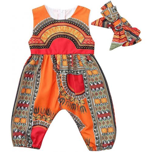  WWricotta Schuhe WWricotta Toddler Kids Baby Girl Outfits Clothes African Print Sleeveless Romper Jumpsuit