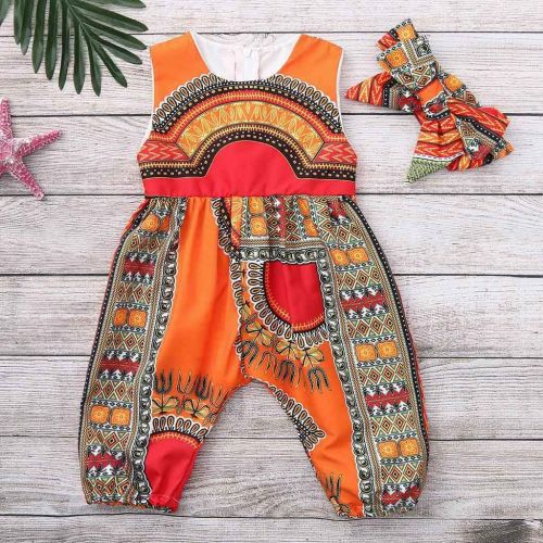  WWricotta Schuhe WWricotta Toddler Kids Baby Girl Outfits Clothes African Print Sleeveless Romper Jumpsuit