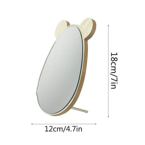  WXF Makeup Mirrors,Solid Wood Tabletop Mirrors High Definition Oval Frame Pocket Handheld Mirrors Dressing Table Shaving Mirror (Size : 1218cm)