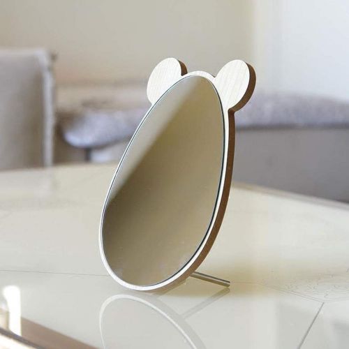  WXF Makeup Mirrors,Solid Wood Tabletop Mirrors High Definition Oval Frame Pocket Handheld Mirrors Dressing Table Shaving Mirror (Size : 1218cm)