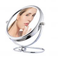 WXF 7-8-Inch Vanity Makeup Mirror ~ Double-Sided 1X and 3X Magnifying Mirrors ~ Perfect for Bedroom Or Bathroom Vanity Miroir De Poche Femme (Edition : 8-inch Mirror (Plane+3X Zoom