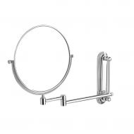 WXF Makeup Mirrors,Wall Mounted Mirror Metal Framed 360° Rotation Folding Bathroom Mirror Double Sided Cosmetic Mirror