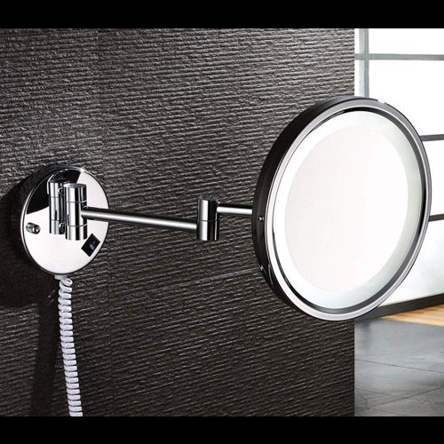  WXF 8.5-10 Inch Magnifying Mirror with Led Light,3X Magnification Vanity Mirror, Oil Rubbed Bronze Finish Bathroom Mirrors Chrome Finished Makeup Mirror Wall (Color : Chrome, Editi