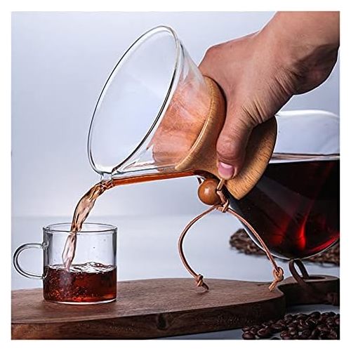  WXL 1PC 1000ml Glass Coffee Pot Dripper Moka Tea Maker Percolator Barista Tools Espresso Manual Kettle Teapot With Stainless Steel (Color : Deep Blue)