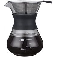 WXL 200/400ml Resistant Glass Coffee Maker Pour-over Coffee Pot Espresso Italian Coffe Machine With Stainless Steel Filter Moka Pot (Color : 400ml Black With Fil)