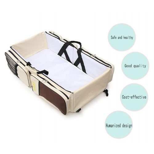  WXWX 3 in 1 Travel Diaper Bag Portable Folding Bassinet Changing Pad Station Multi-Functional Nappy