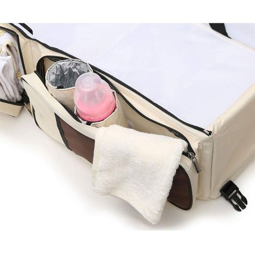  WXWX 3 in 1 Travel Diaper Bag Portable Folding Bassinet Changing Pad Station Multi-Functional Nappy