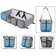 WXWX 3 in 1 Travel Diaper Bag Portable Bassinet Changing Pad Station Multi-Functional Folding Nappy