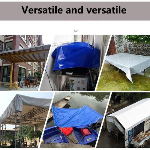  WXX-tarpaulin Outdoor Thickening Tarp Rainproof Sunscreen Multi-Function Ground Sheet Covers Truck Tarpaulin Premium Quality Cover Canvas White Gray Blue Tarp Sheet Four Seasons Universal