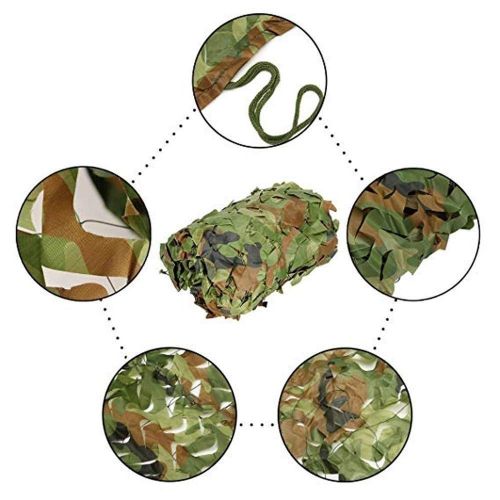  WY-CAMO 2m X 3m / 6.5 X 10ft Woodland Camouflage Net Desert for Hunting Camping Decoration Military Sun Visor Army Shading Outdoor Air Protection