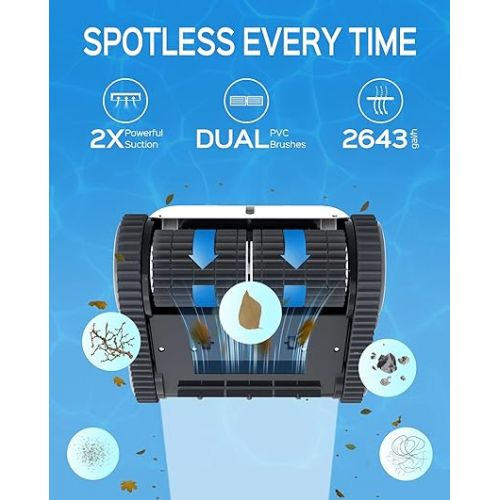  (2024 Upgrade) WYBOT Osprey 700 Cordless Robotic Pool Cleaner, Ultra Strong Suction, Wall Climb Pool Vacuum with Intelligent Route Planning, Lasts 110Mins, Ideal for In-Ground Pools Up to 60 Feet